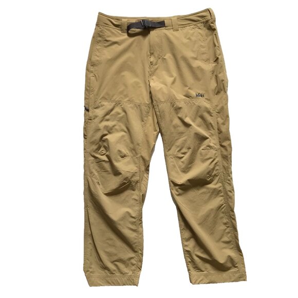 REI Co-Op Screenline Pants Chinos Mens 38 x 32 Khaki Tan Chino Hiking Traveler - Picture 2 of 11